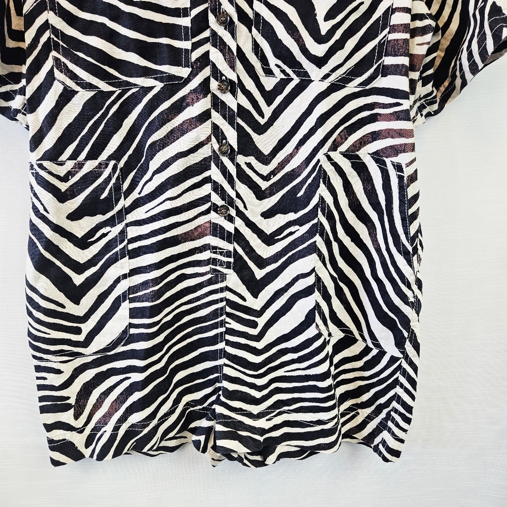 Banana Republic Zebra Safari Linen Romper size Large - Picture 5 of 10